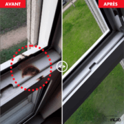 Réparation d'une brulure sur une fenêtre en PVC