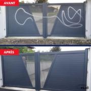 Intervention après vandalisme sur un portail