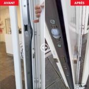 Réparation d'une porte de magasin en alu