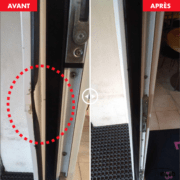 Réparation d'une porte de magasin en alu