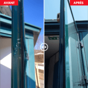Réparation et laquage d'une porte ALU