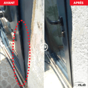 Réparation et laquage d'une porte fenêtre après effraction